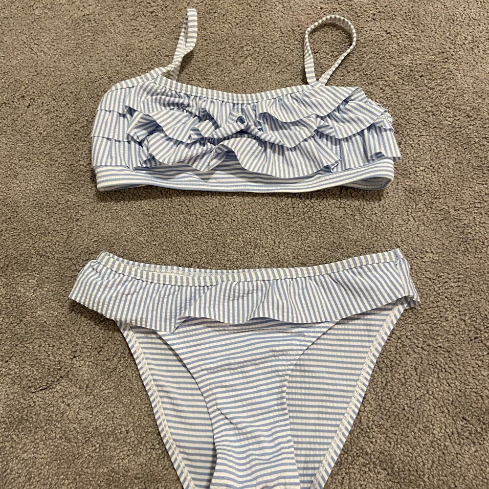 Girls size 8/10 striped bikini set